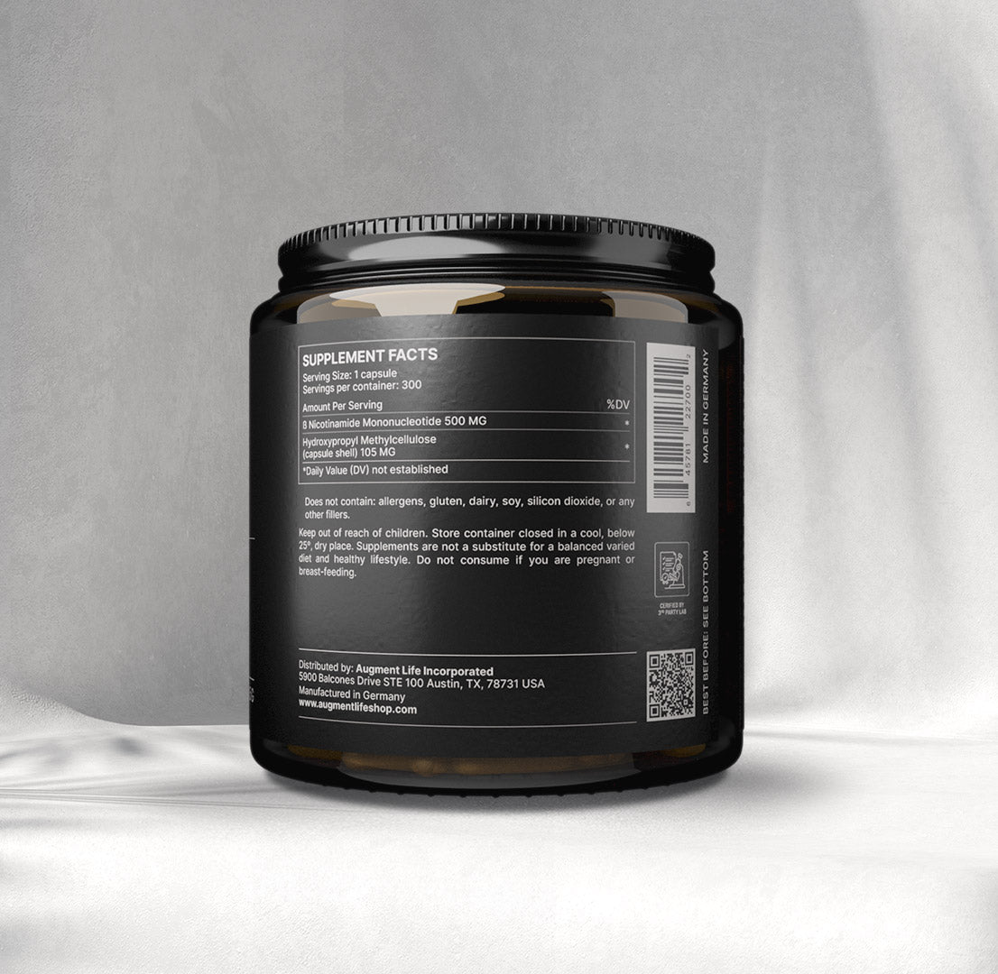 Nicotinamide Mononucleotide - 500 mg capsules - 99% Pure - NMN