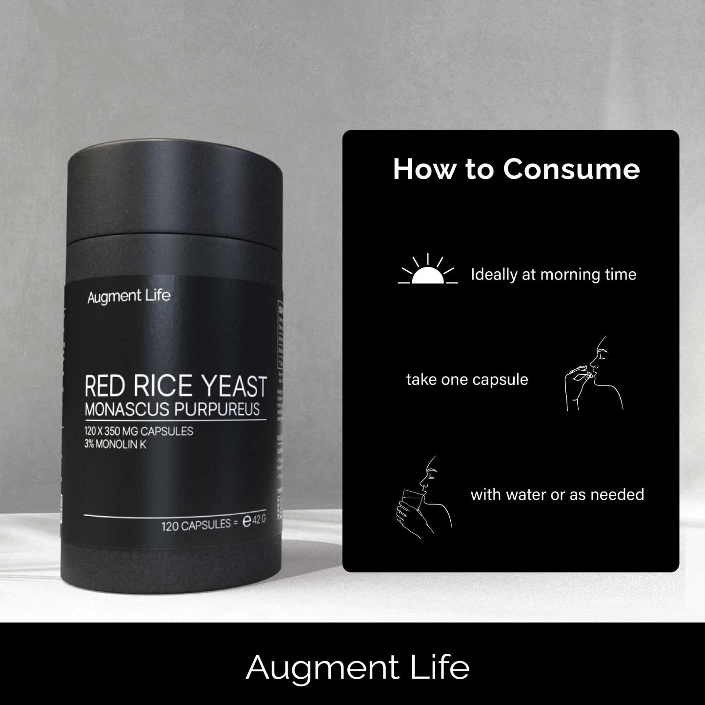 Red Yeast Rice - 350 mg x 120 capsules - 3% Monacolin K - Monascus Purpureus