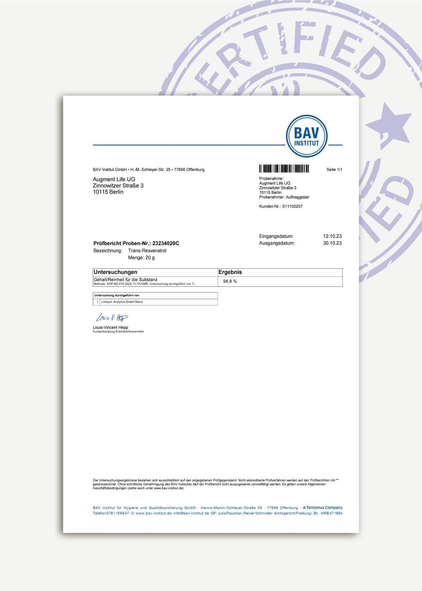 Trans-Resveratrol - Powder - >99.5% Pure