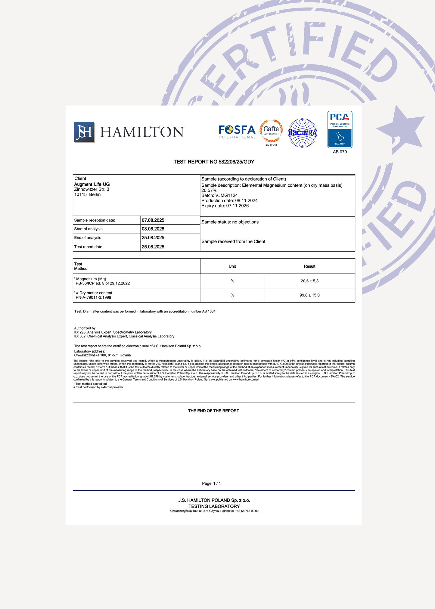 Magnesium Glycinate - 800 mg capsules - 20% elemental magnesium