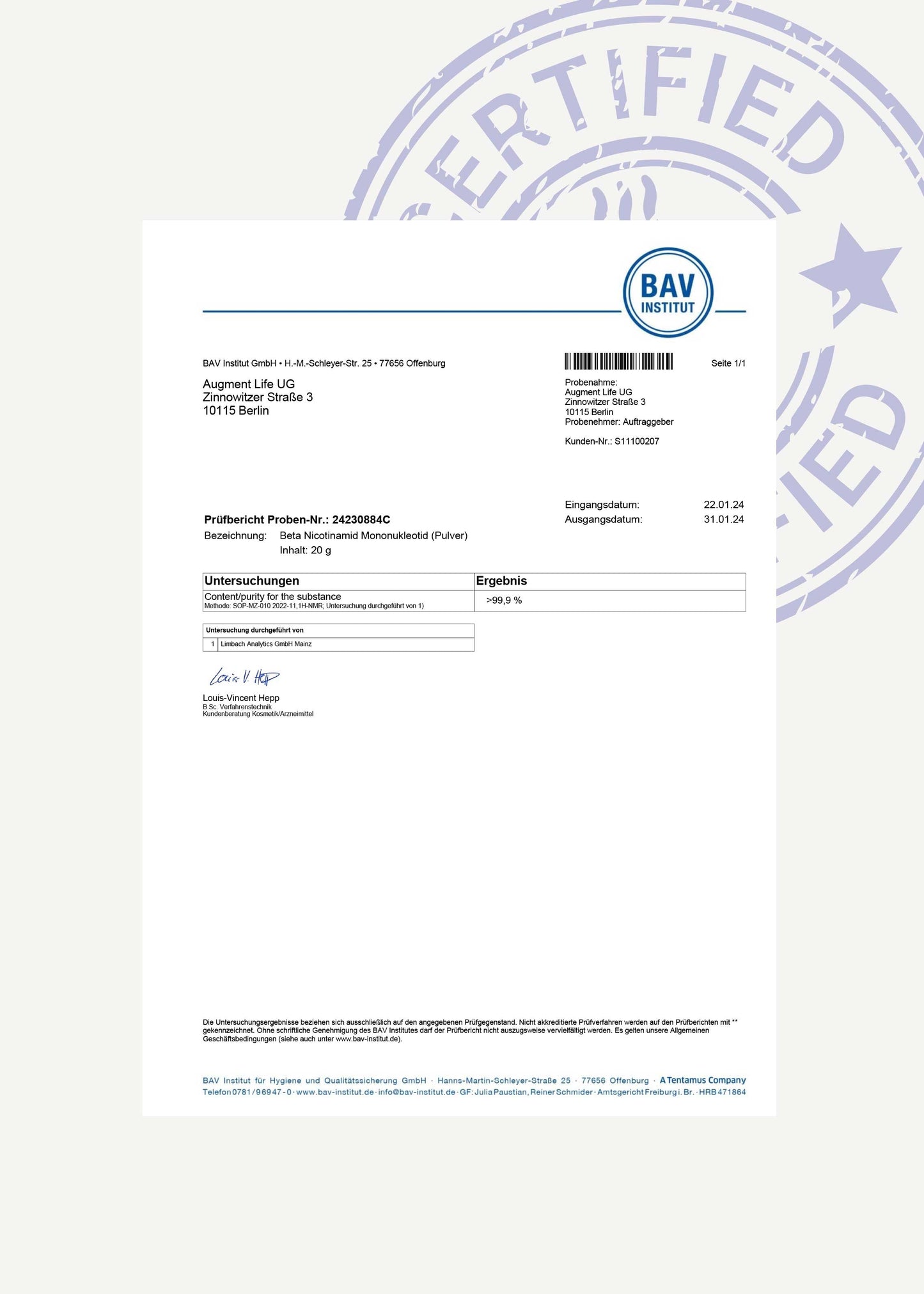 Nicotinamide Mononucleotide - Powder - 99% Pure - NMN