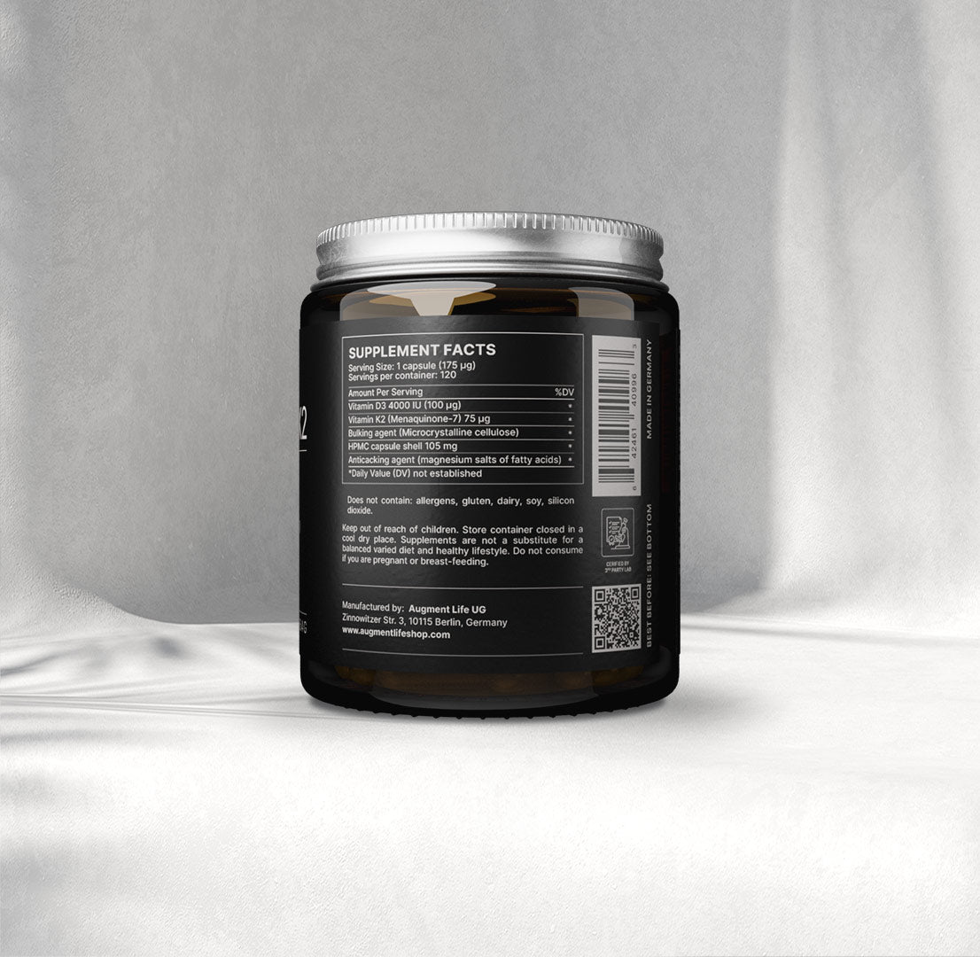 Vitamin D3 K2 (MK7) - 120 capsules - 4000 iu + 75 µg